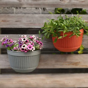 Plantador colgante artificial cestas <span class=keywords><strong>de</strong></span> riego Riego Jardín planta <span class=keywords><strong>de</strong></span> interior al aire libre balcón pared ronda maceta <span class=keywords><strong>de</strong></span> plástico - Product Image 5