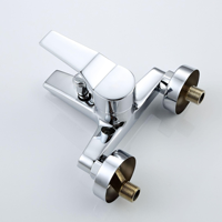 Robinet de douche mural thermostatique à 3 trous en laiton poli, avec finition chromée, pour eau chaude et froide