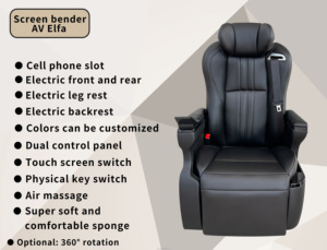 Intérieur de siège de voiture capitaine de luxe modifié électrique Vip Recliner pour Mazda <span class=keywords><strong>Van</strong></span> MPV hyundai Staria <span class=keywords><strong>Toyota</strong></span> Coaster <span class=keywords><strong>HIACE</strong></span> - Product Image 6