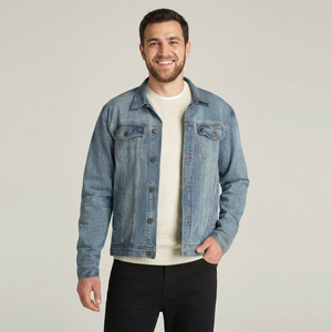 <b>Custom</b> <b>Denim</b> <b>Jacket</b> for Mens Logo & Design Options Available Bulk Wholesale Sustainable & Trendy Jeans Outwear - Product Image 1