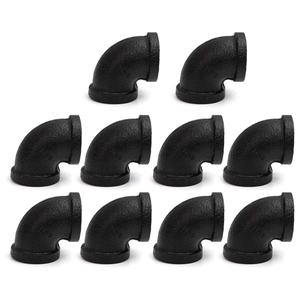 Zwarte Pijp Elleboog Home Schroefdraad Gegoten Zwart Smeedbaar Ijzeren Pijpfitting Elleboog Voor Steampunk Vintage Plank Beugel Sanitairpijp - Product Image 5