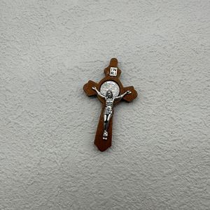 도매 종교 합금 십자가 가정 장식 및 공예 장식 어린이 참 십자가 펜던트 골동품 은도금 - Product Image 4
