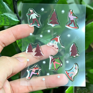 High Quality Custom Luxury Clear 3D Printed Resin Dome Epoxy Stickers, Strong Self-Adhesive <b>Waterproof</b> <b>Labels</b> - Product Image 1