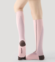 Chaussettes de compression unisexe à ligne contrastante latérale, en maille ajourée respirante, hauteur genou, protection professionnelle douce, imprimé Renaissance