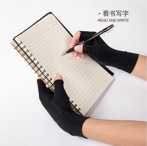 Half Finger Copper Fiber <strong>Gloves</strong> Ion Protection Anti Slip <strong>Grip</strong> <strong>Gloves</strong> High Density Elasticity - Product Image 5