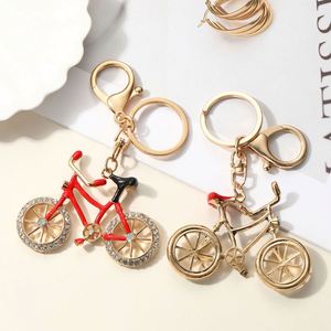 Llavero de Bicicleta con Incrustaciones de Diamantes de Imitación en Aleación de Zinc, Estilo Europeo-Americano, Creativo, Exquisito, Moderno, Ecológico y Personalizable - Product Image 2