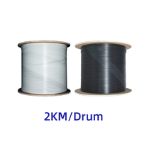 Harga Terbaik Kabel Fiber Optik FTTH 4 Core GJXH GJXFH dengan 2 Kawat Baja FRP Penguat dan Selubung Hitam