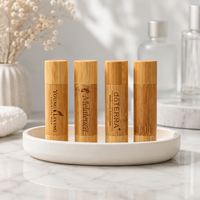 Tube de baume à lèvres en bambou écologique avec logo personnalisé, 5 g 5 ml, conteneur de rouge à lèvres naturel pour l'emballage des soins des lèvres