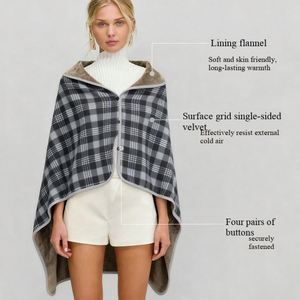 Plaid en flanelle chaud et doux à porter, idéal pour le canapé, l'hiver, le bureau, les voyages, le camping – Couverture épaisse et décontractée pour la sieste - Product Image 2