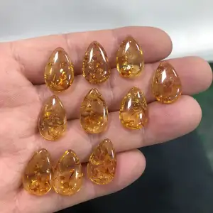 Factory custom Natural Amber Round multi-faceted angle bare stone ring gem Loose amber Gemstones for Jewelry Settings