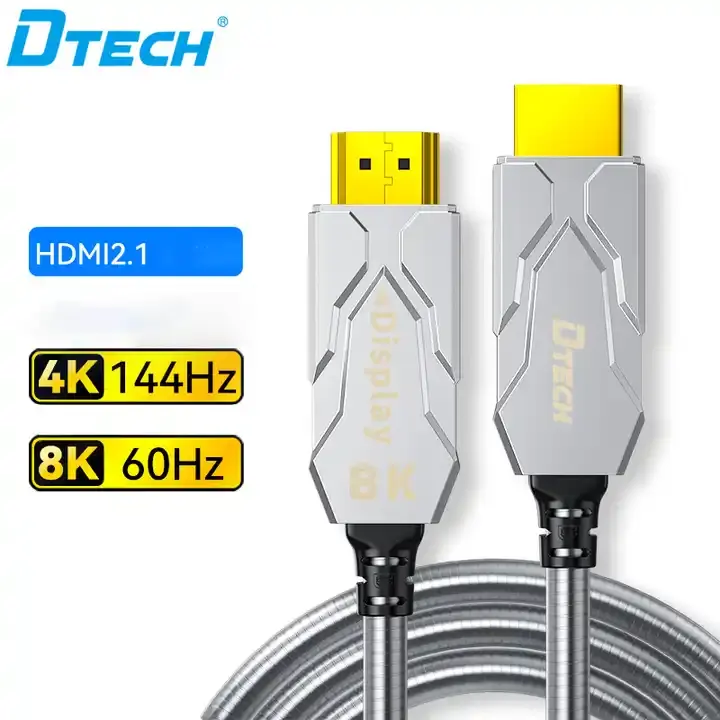 Dtech מהירות גבוהה במיוחד 8k hdmi כבל סיב משוריין 10 מ '20m 30m 100 מ' עבור פלייסטיישן 5 מקרן יישום בתיבת צבע