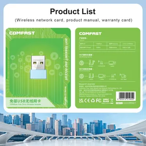 Comfast 150Mbps 2.4GHz <span class=keywords><strong>Carte</strong></span> réseau USB Plug and Play Récepteur <span class=keywords><strong>Internet</strong></span> Dongle LAN sans lecteur Adaptateur WiFi pour <span class=keywords><strong>PC</strong></span> Win 7 10 11 - Product Image 6