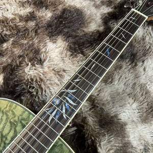 <span class=keywords><strong>Guitarra</strong></span> acústica de 36 pulgadas para principiantes Madera de olmo rizada de flores azules con diseño de alta apariencia para viajes - Product Image 4