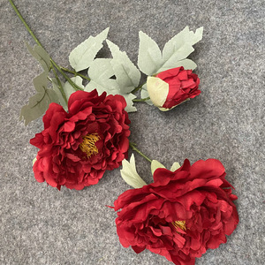 Flores Artificiales de Peonía, 3 Cabezas, Primavera Otoño No. 5 30cm-100cm Para Decoración de Bodas en Casa - Product Image 3