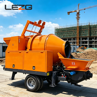 Machine intégrée de mélange et de pompage de béton diesel certifiée CE, bétonnière hydraulique avec pompe pour la construction de maisons rurales