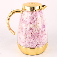 1000ml Dallah Thermos Or Revêtement Fleur Sec Cafetière De Luxe Isolation Flacon Théière Ensemble pour Ramadan