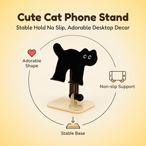 OEM Wholesale Standing cat ipad Stand Thick Anti-yellow Acrylic Foldable Anti-tipping Tablet Stand for Desktop Office - Product Image 5