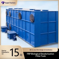 Boîte de désodorisation biologique en fibre de verre pour les stations d'épuration des eaux usées et des déchets, équipement de désodorisation par filtre à écoulement biologique