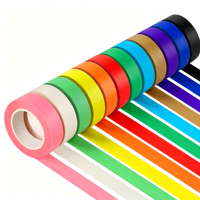 Juego de Cintas Adhesivas Decorativas Washi de Colores para Manualidades, Scrapbooking y Oficina - Removibles, Escribibles, Colores Surtidos para Etiquetado Decorativo