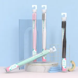 プラスチック製大人卸売バルクカスタムラベルOdmOemロゴ付き家庭用歯ブラシ柔らかい毛歯ブラシPVCボックス