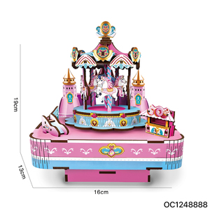 Caja Musical de <span class=keywords><strong>Carrusel</strong></span> para Armar, 90 Piezas, Rompecabezas 3D de Madera, Juguete para Adultos y Niños - Product Image 6