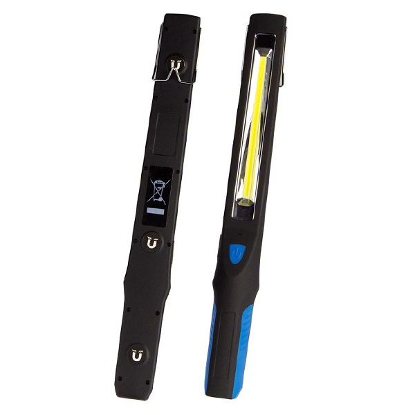 New Design Hot Selling 3W Slim Car Repair Cob Rechargeable Li-ion Battery Magnet Led Work Light With Hook