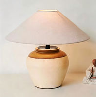 Vintage Wabi Sabi Tarzı El Yapımı Seramik Kavanoz LED Otel Konaklama Evi Oturma Odası Seramik Dekorasyon Masa Lambası