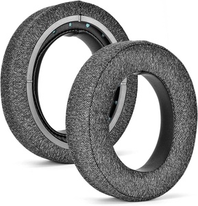 Coussinets d'oreille en tissu de coton gris lin écologique de haute qualité, accessoire de remplacement pour casque <span class=keywords><strong>Corsair</strong></span> - Product Image 1