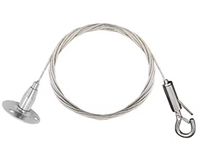 Kit de suspension réglable pour éclairage suspendu avec câble de fixation au plafond et pince de maintien de câble