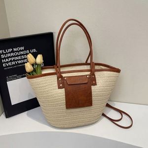 Grands sacs à main en tissage Sac de plage fait à la main Nuage Perle <span class=keywords><strong>Paille</strong></span> tissée Hobo Jute pour fourre-tout en <span class=keywords><strong>cuir</strong></span> Malaysia Mexican Bags Moraccan Marocain - Product Image 4