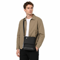 Bolso Cruzado para Hombre, Estilo Casual de Negocios, Estructura Vertical, Tela de Nailon Repelente al Agua, con Cierre Metálico