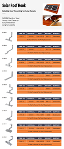 UISOLAR Crochets de fixation pour <span class=keywords><strong>panneaux</strong></span> solaires en acier inoxydable de haute qualité pour toitures en tuiles, crochets solaires pour toitures en tuiles d'asphalte - Product Image 3