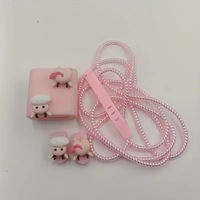 Pelindung kabel pola kartun sapi lucu pelindung kabel Data lengan pelindung pelindung kawat pelindung untuk pengisi daya iPhone 20W