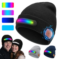 Gorro 3 en 1 con Iluminación RGB y Música, Linterna LED, Auriculares Bluetooth, Llamadas Manos Libres, Gorro de Invierno para Exteriores, Éxito de Ventas en AMZ