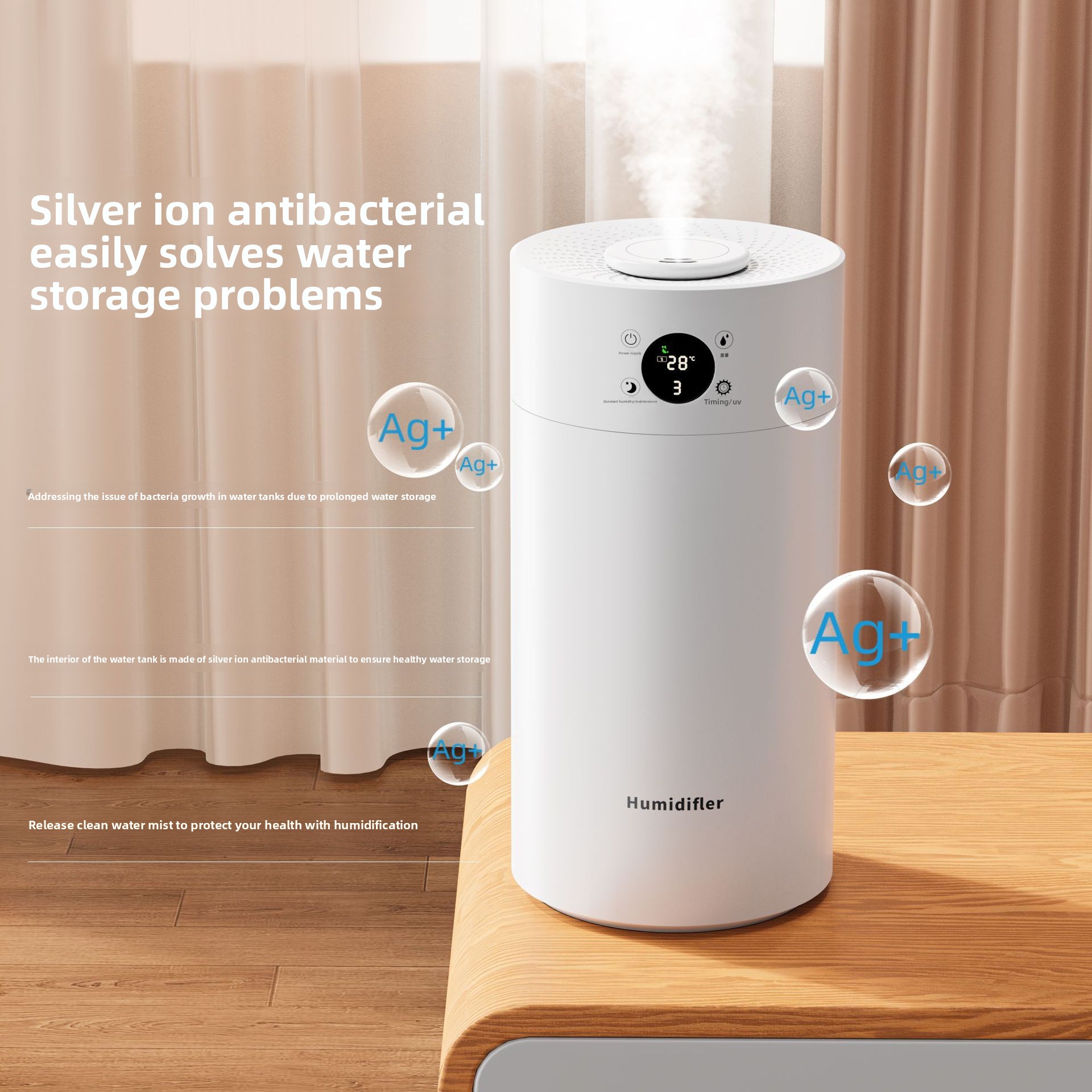 Cross-border AC Powered Humidifier Household Silent Bedroom Pregnant Women Desktop Heavy Fog Air Humidification Aromatherapy