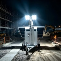 Remorque d'éclairage mobile solaire CCTV avec mât manuel de 6 m, châssis galvanisé à chaud, pour l'exploitation minière