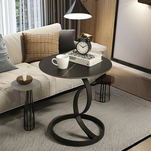 <span class=keywords><strong>Tavolino</strong></span> Laterale in Lastra di Roccia, Design Minimalista Italiano per Soggiorno, <span class=keywords><strong>Tavolino</strong></span> da Caffè Piccolo Nero - Product Image 4