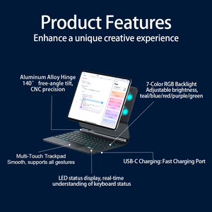 Envío Rápido, Compatible con <span class=keywords><strong>Huawei</strong></span> <span class=keywords><strong>MatePad</strong></span> 12 X 2024-2025, Teclado Magnético Multifuncional con Panel Táctil Integrado - Product Image 4