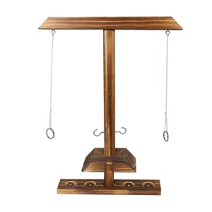 EASTOMMY ET-230324-<span class=keywords><strong>L</strong></span> 후크 및 루프 던지기 전투 게임 나무 실버 후크 수제 바 파티 게임 장난감 다크 브라운 크기 - Product Image 1