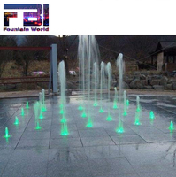 Éclairage LED populaire musique danse marbre sol fontaine souterrain sec pont pour jardin parc hôtel-matériau en pierre inoxydable