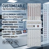 Circuit imprimé (PCB) en aluminium à LED multicanal haute densité personnalisable, 1,0 mm, 35 µm, sans plomb, HASL, pour éclairage, PCB OEM