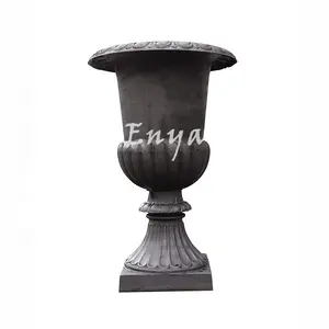 Groothandel Klassiek 24 "Grote Tuindecoratie Antieke Franse Stijl Gepaarde Bloempot Medici Gietijzer Urn Potten Planter Outdoor