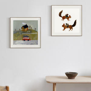 Personnages nordiques personnalisables <span class=keywords><strong>Peinture</strong></span> décorative noire Art mural pour enfants Niche Département de guérison Toile en alliage d'aluminium - Product Image 1