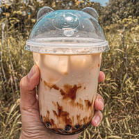 Couvercle de tasse à lait Boba en plastique jetable douanier pour thé au lait boisson froide jus couvercle de tasse à café glacé