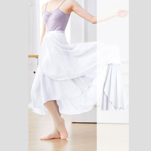 Горячая распродажа: Женская длинная шифоновая юбка-балетка с завязками на талии для танцевальных тренировок и выступлений - Product Image 4