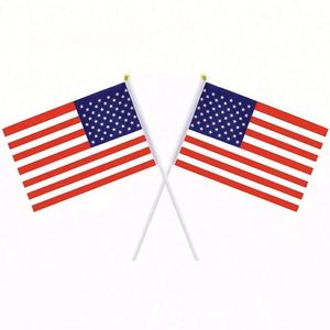 In Stock UK Hand <b>Flags</b> with Plastic Pole 20x30cm Polyester Silk Screen Printed Custom Color Promotional Football Party Use - Product Image 5