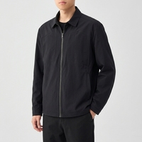 Veste d'affaires pour homme, col pointu, fermeture éclair sur le devant, couleur unie, minimaliste, automne, décontractée, sur mesure, OEM