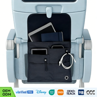 Sac organisateur de siège de train et d'avion à grande capacité, léger, durable, de haute qualité, en polyester, avec fermeture éclair