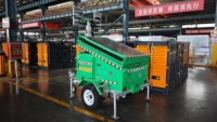 Tour d'éclairage mobile robuste, mât de 8 m, générateur diesel, lampes à LED de projecteur IP65