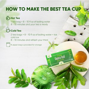 Thé aux feuilles de goyave et de lotus séchées de qualité supérieure, mélange d'infusion naturelle, durée de conservation de 2 ans, 2g, 50 sachets de thé/boîte, Vietnam - Product Image 3